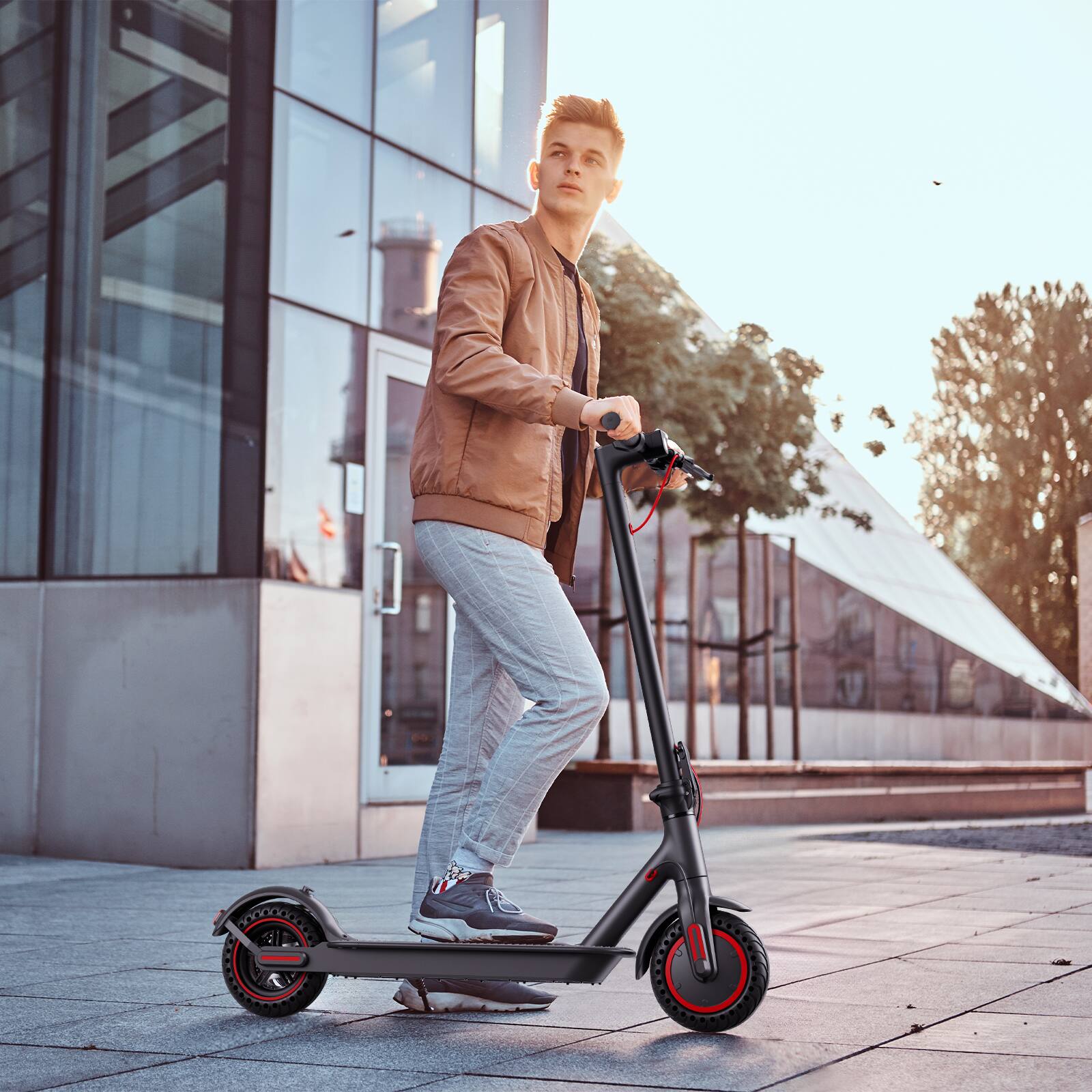 Alt View 8. Windhorse - Windhorse T1 350W Brushless Motor Foldable Electric Kick Scooter - 15.5 MPH Top Speed with 8.5" Solid Tire Commuter - Grey.