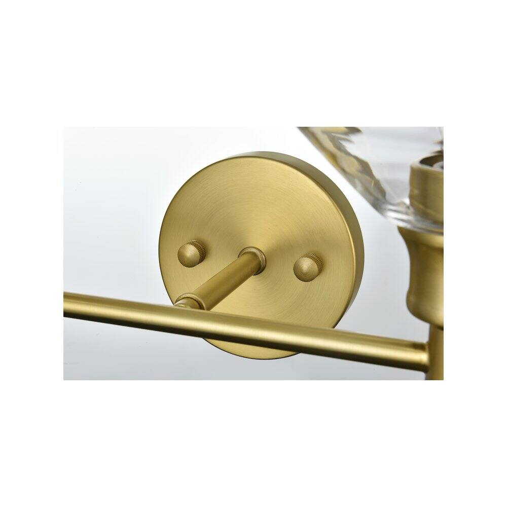 Alt View 1. Living District - Gene 2 Light Satin Gold and Clear Glass Wall Sconce - Satin Gold.