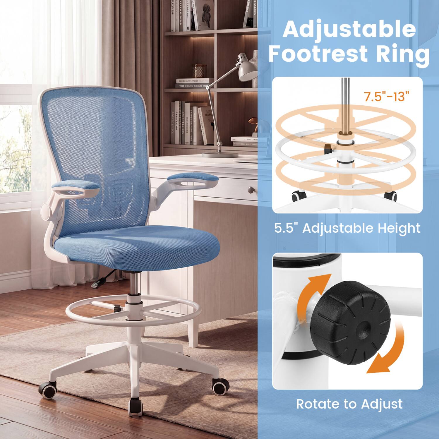 2018.20

Adjustable Footrest Ring

THE

7.5"-13"

ACV

5.5" Adjustable Height

Rotate to Adjust