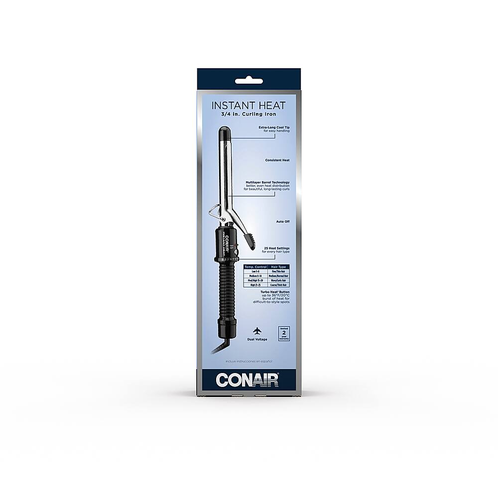 Alt View 14. Conair - Instant Heat 3/4" Curling Iron - Silver/Black.