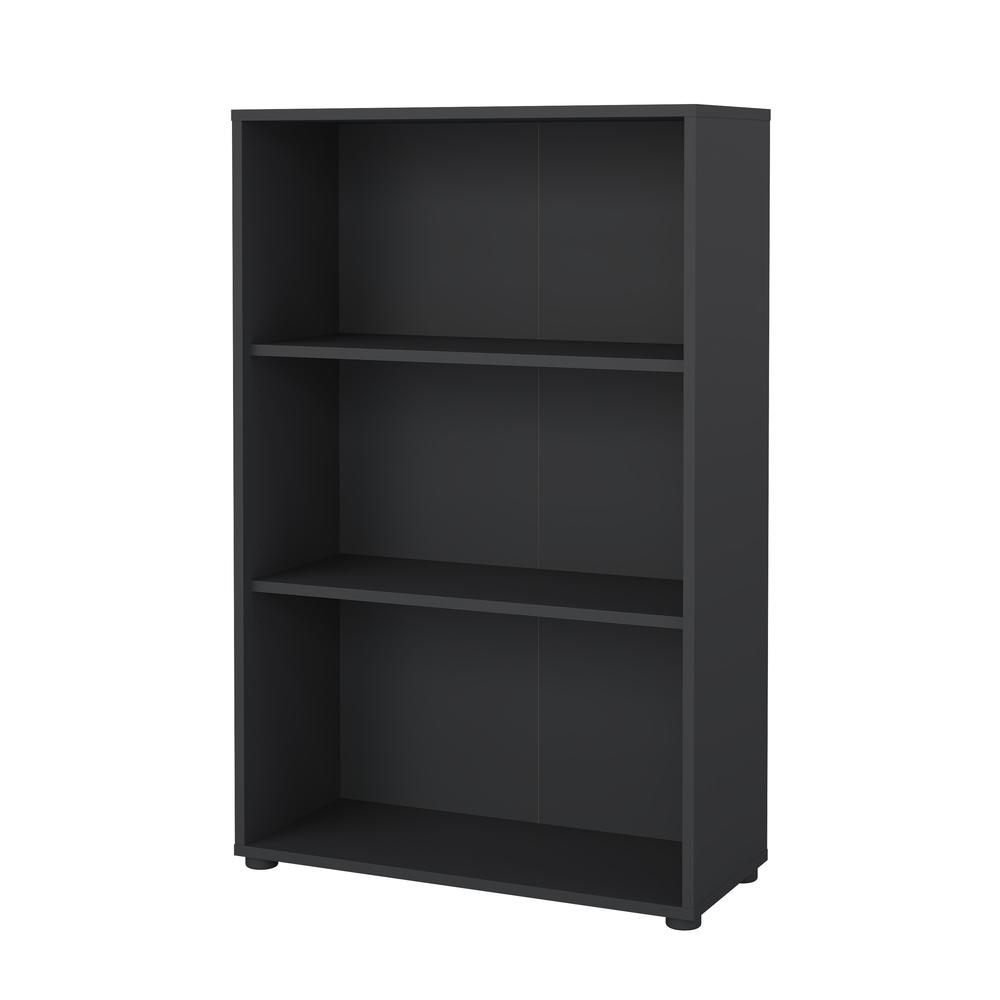 Angle. Tvilum - Sign Adjustable 3 Shelf Bookcase, Open Storage Home Office Bookshelf, Matte Grey - Gray.