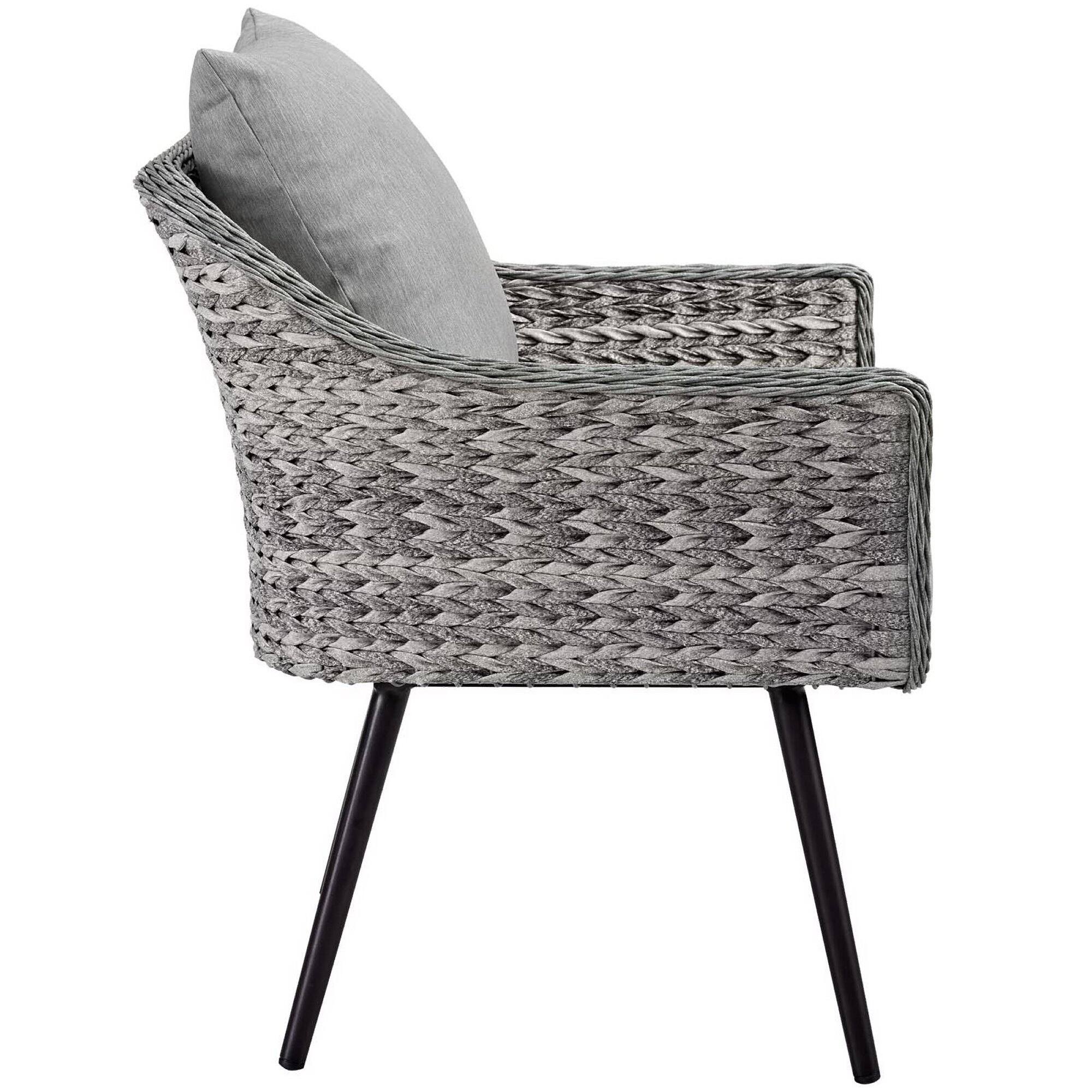 Alt View 1. Modway - Endeavor Outdoor Patio Wicker Rattan Armchair Set of 2 by Modway - Gray Gray.
