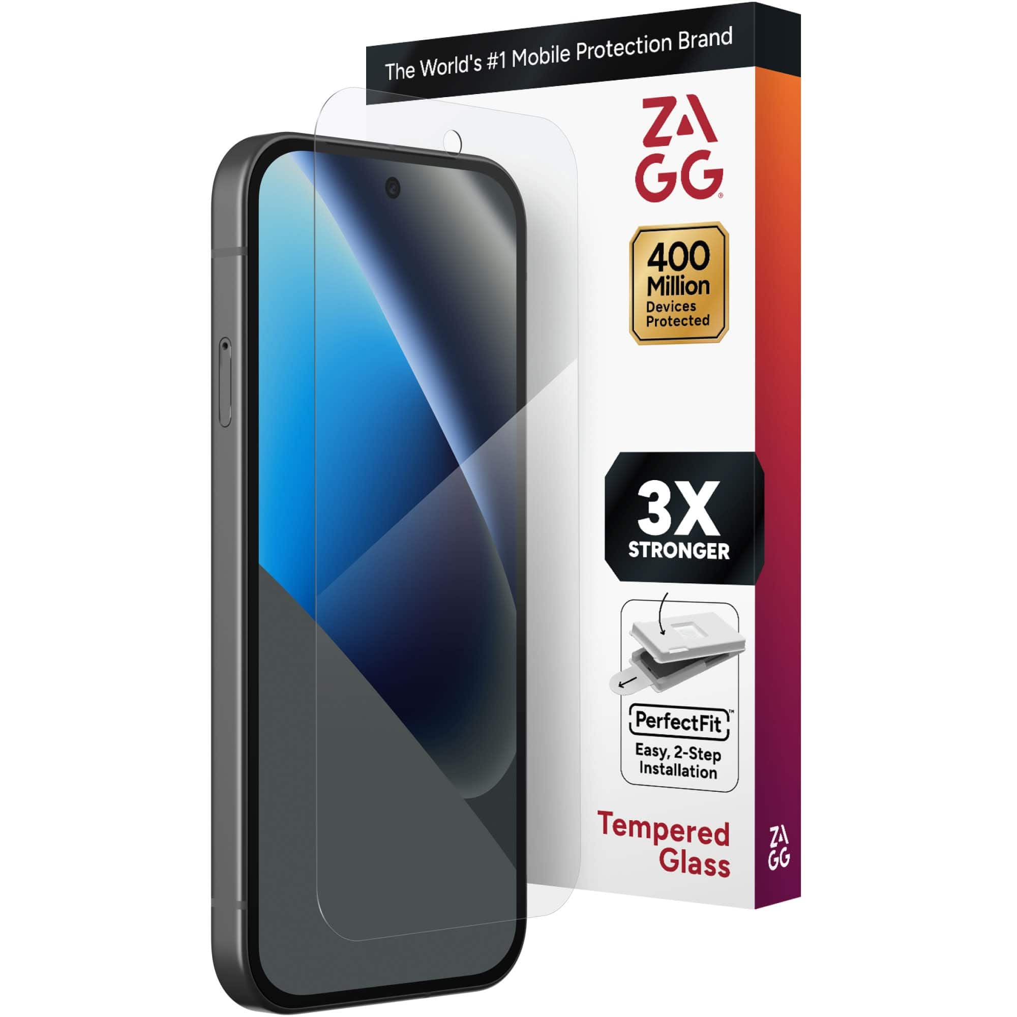 ZAGG - Glass+ Defense Screen Protector for Google Pixel 10a - Clear