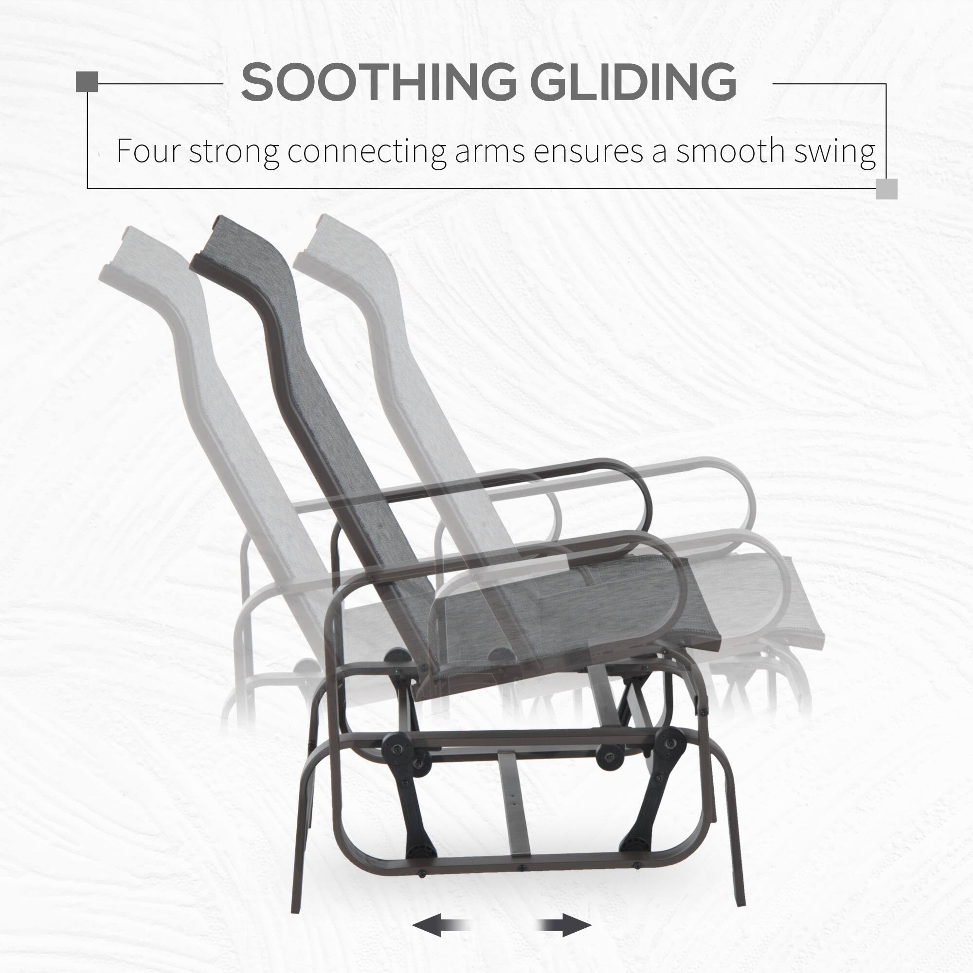 SOOTHING GLIDING  
Four strong connecting arms ensures a smooth swing