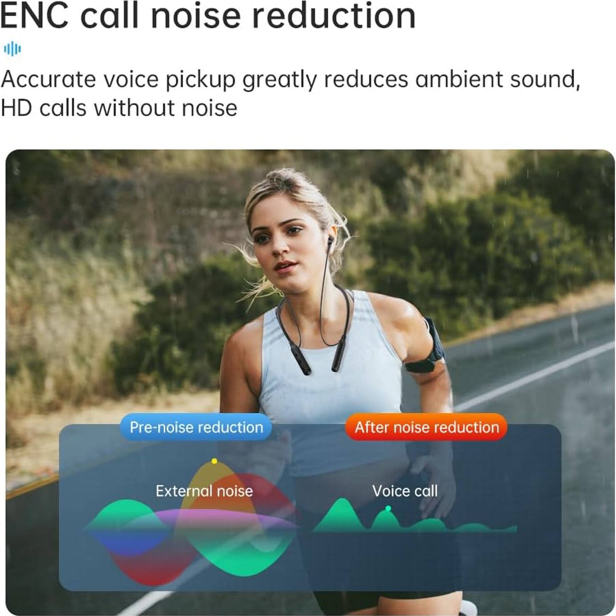 ENC call noise reduction

Accurate voice pickup greatly reduces ambient sound, HD calls without noise

Pre-noise reduction  
External noise

After noise reduction  
Voice call