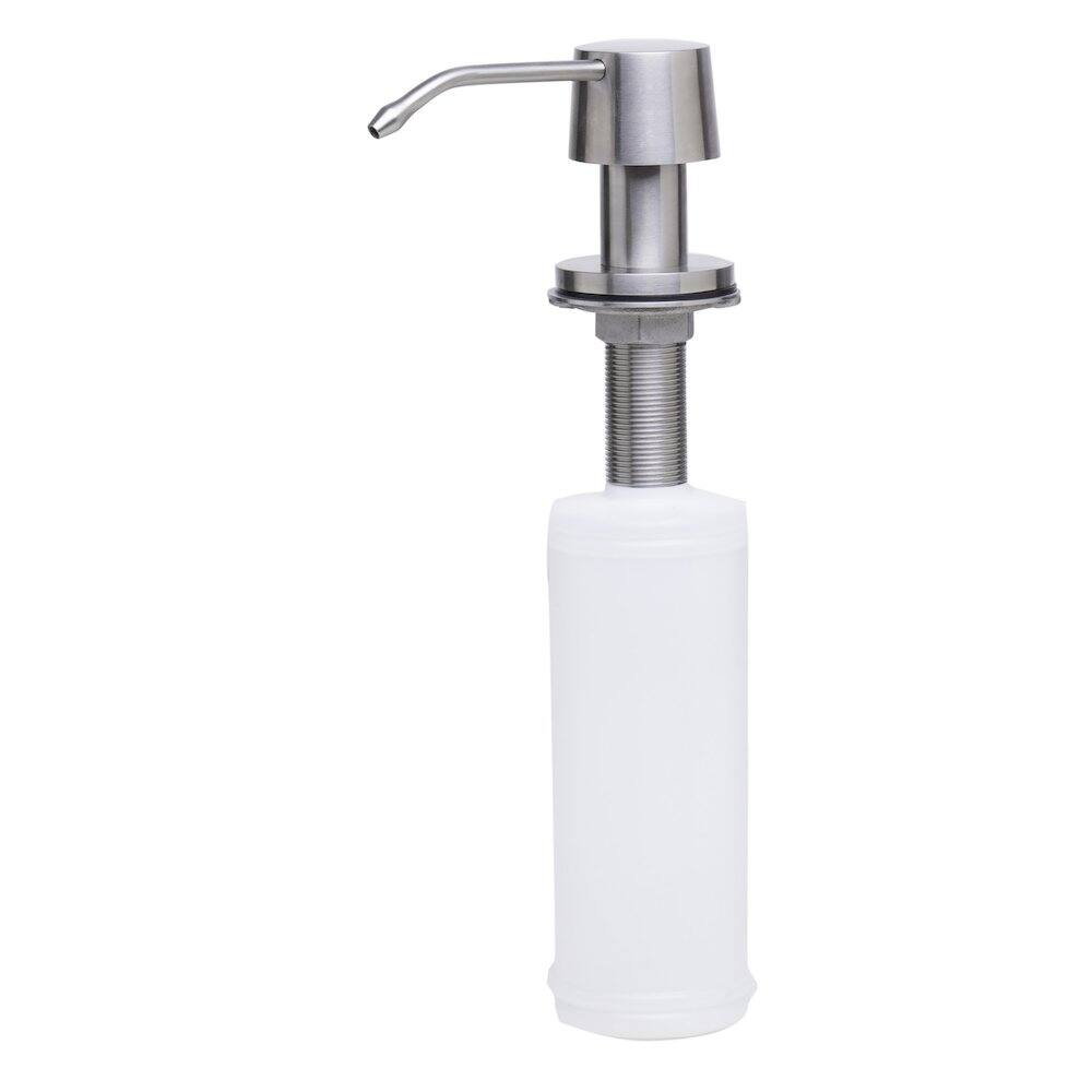 Front. Alfi - Solid Brushed Stainless Steel Modern Soap Dispenser - Silver.