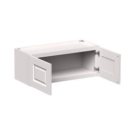 Boyel Living - 30-in W x 12-in H x 12-in D Shaker RTA Kitchen Wall Cabinet with Soft-Close Doors - Glacier White