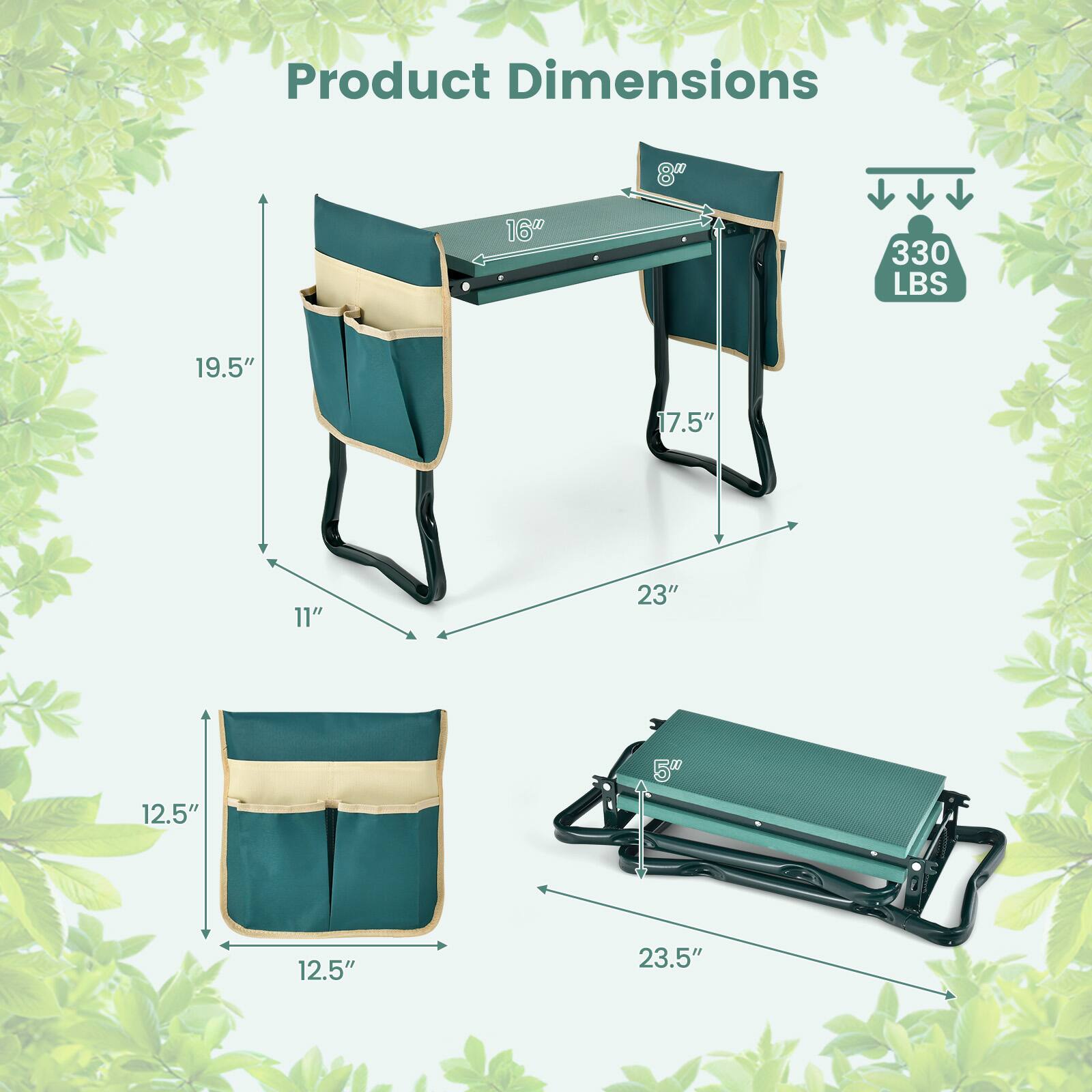 Product Dimensions: 8" x 16" x 19.5" x 17.5" x 11" x 23" x 12.5" x 50 x 12.5" x 23.5" (330 LBS)