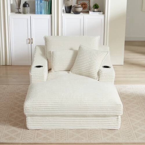 Alt View 2. Loheer - Loheer- 3.93 ft White Modern Compression Sofa Cushioned Lounge Chair for Apartment Bedroom Living Room - White.