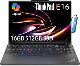 Lenovo - Upgraded - ThinkPad E16 Gen 1 16" WUXGA Laptop - Intel Core i5 with 16GB Memory - 512GB SSD - Windows 11 Pro - Black