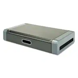 KanTek - MS760 19 in. x 11 in. x 4 in. Supports 20 lbs. Monitor Riser/Gray - Black/Gray