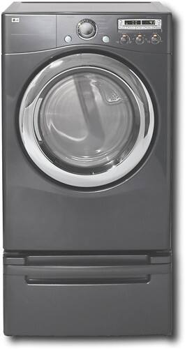 Front Standard. LG - LG - 7.3 Cu. Ft. 9-Cycle Extra-Large Capacity Gas Dryer - Pearl Gray.