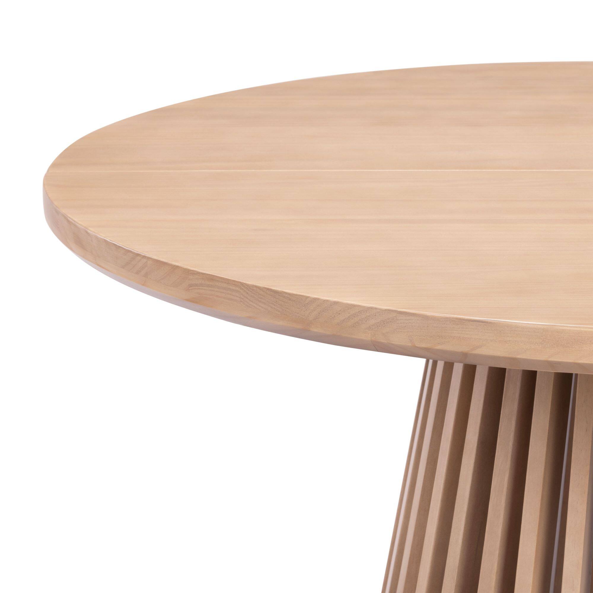 Alt View 3. Plank+Beam - Lido Round Dining Table (38in / 966mm)|| Blonde - Blonde.