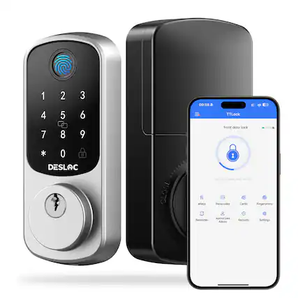 1 4 2 5 3 6 09:58 TTLock 18 7 8 9 front door lock 100% * O # DESLOC 1 COCOLDE touch to unlock hold to lock CLOSE eKeys Passcodes Cards Fingerprints Authorized Reminder Records Settings Admin