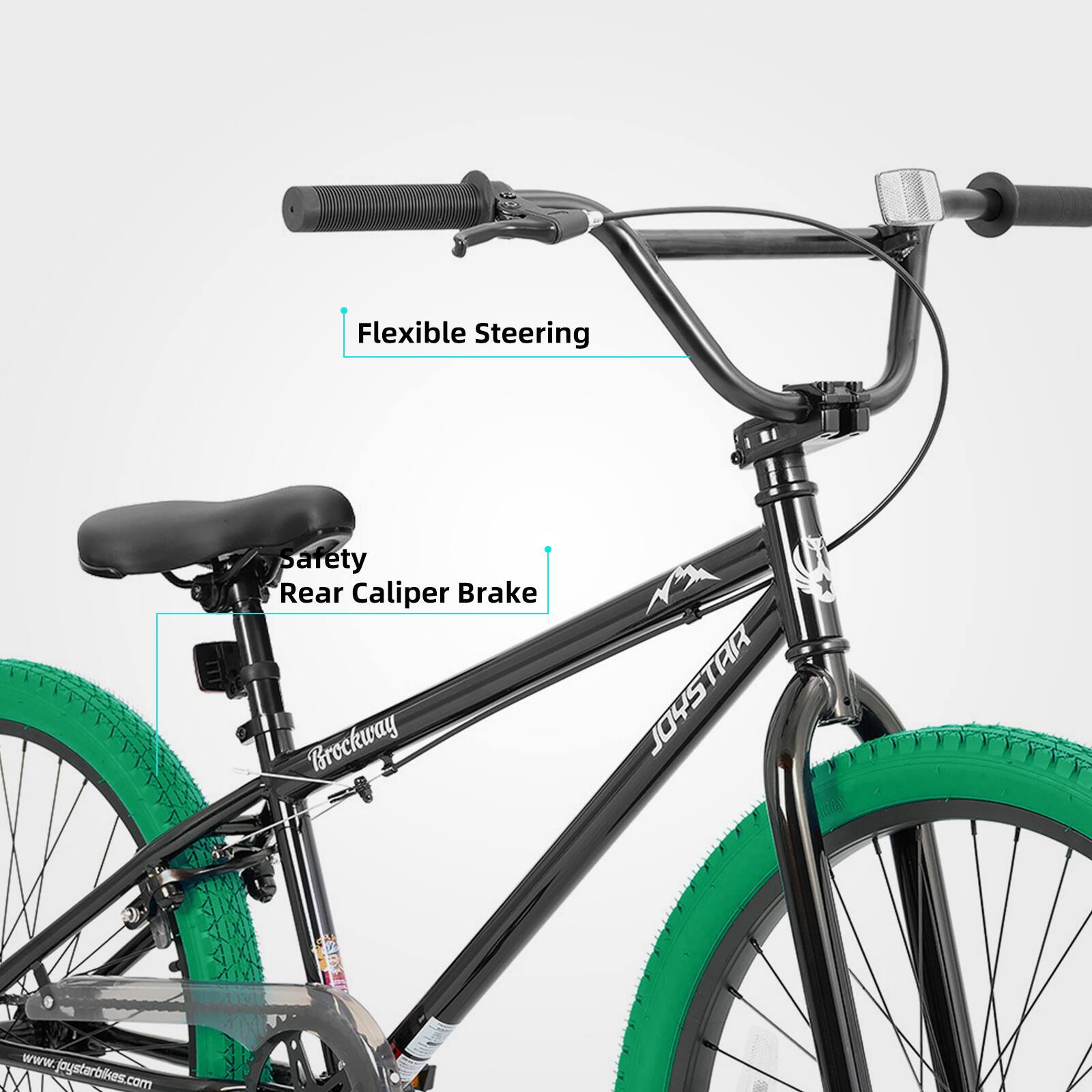 Flexible Steering  
Safety Rear Caliper Brake  
Brockway  
JOYSTAR  
www.joystarbikes.com