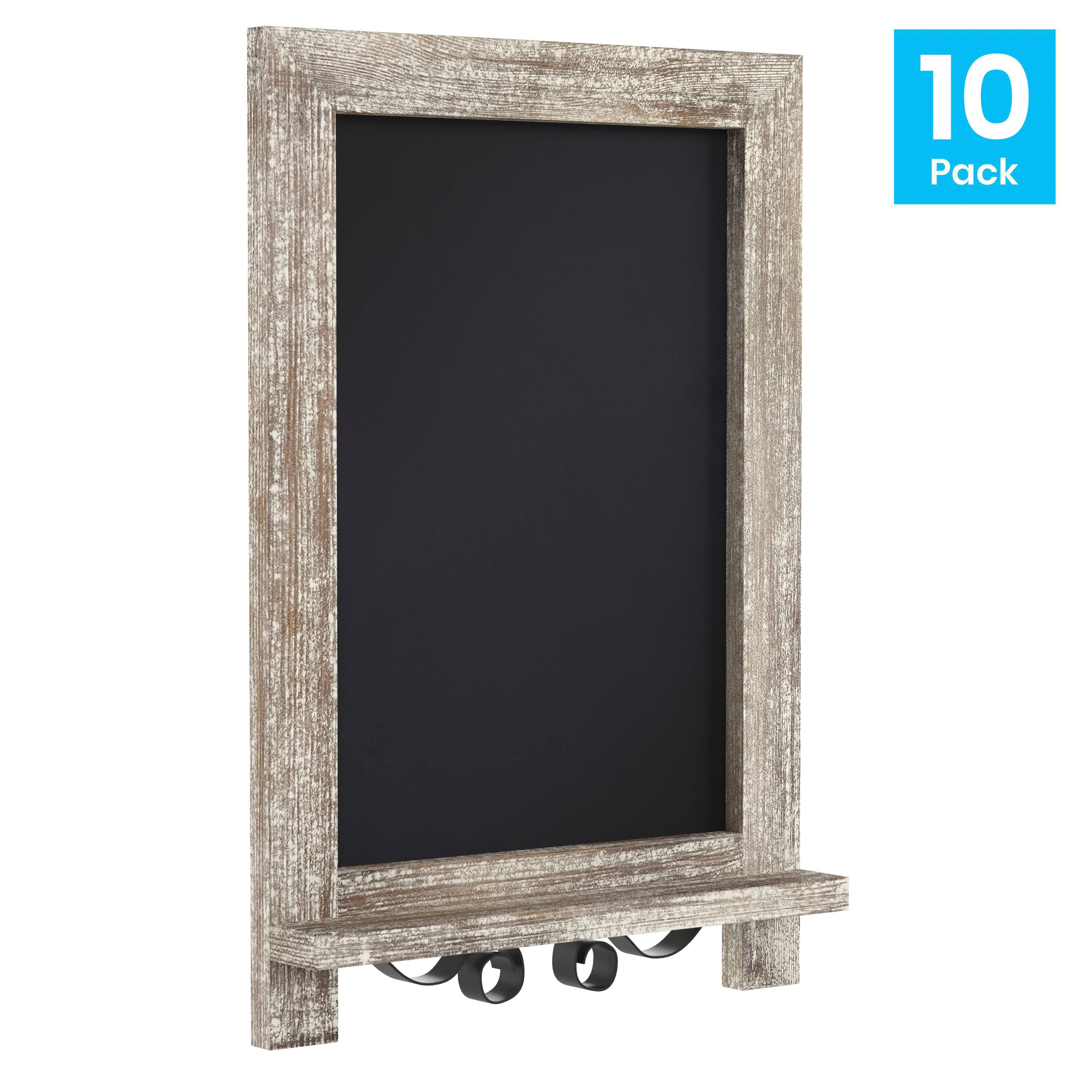 Alt View 1. Emma + Oliver - Burke Rustic Vintage Tabletop or Wall Hanging Chalkboard with Magnetic Surface and Folding Legs - Weathered Brown.
