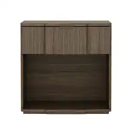 Manhattan Comfort - Clive Mid-Century Modern 22" Nightstand - Walnut