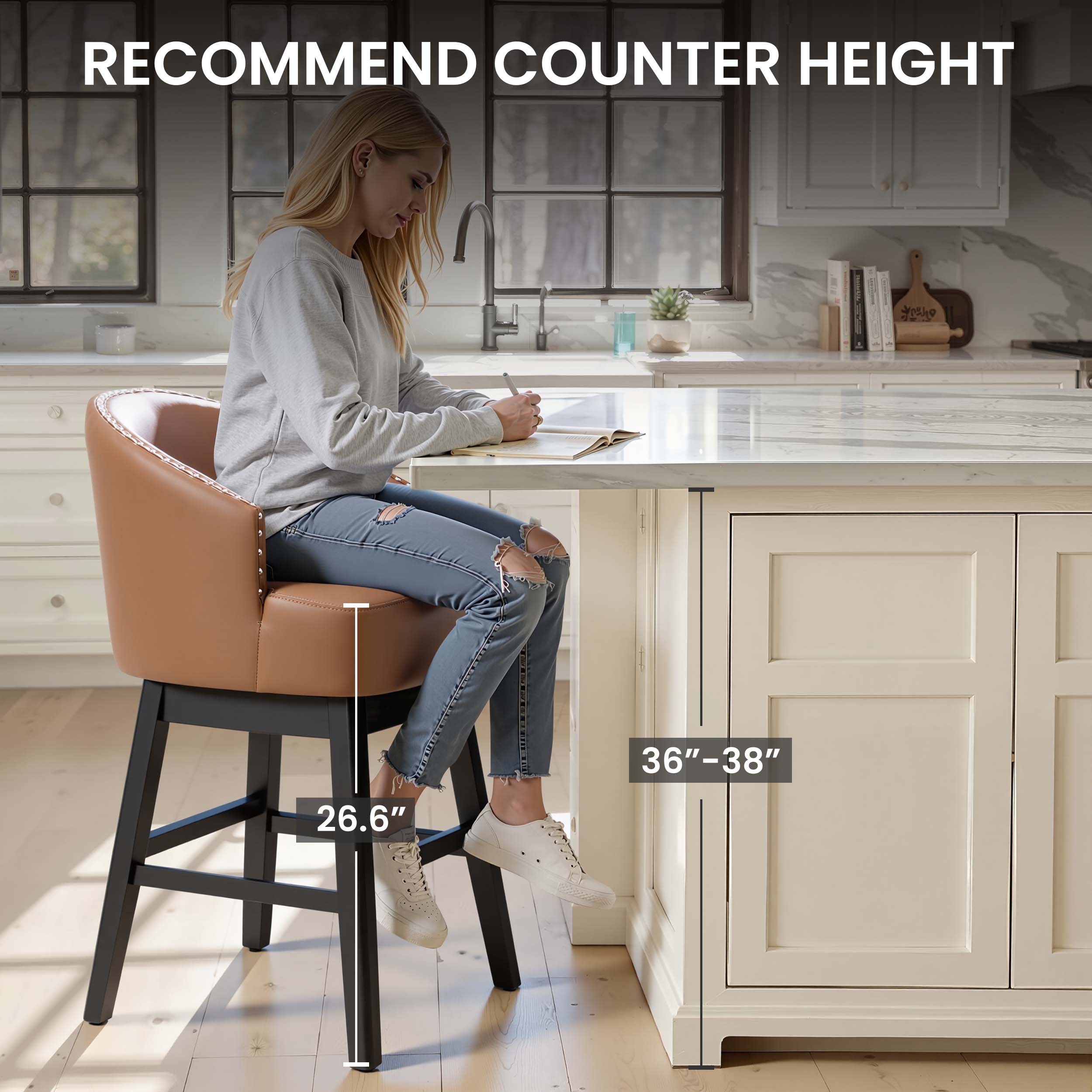 RECOMMEND COUNTER HEIGHT  
26.6"  
36"-38"