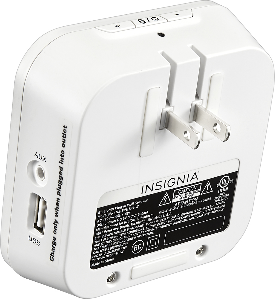 Best Buy: Insignia™ Plug-In Bluetooth Speaker White NS-SPBTP1-W
