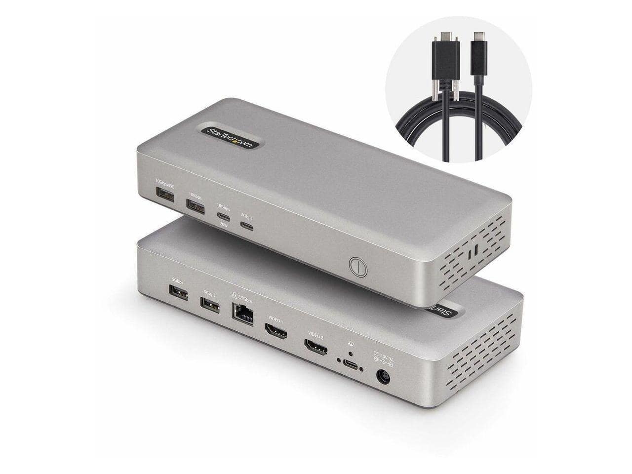 StarTech.com - StarTech USB4 Dock - 40Gbps, Dual HDMI, 6x USB, 2.5 GbE, 100W PD, 3.3ft Cable