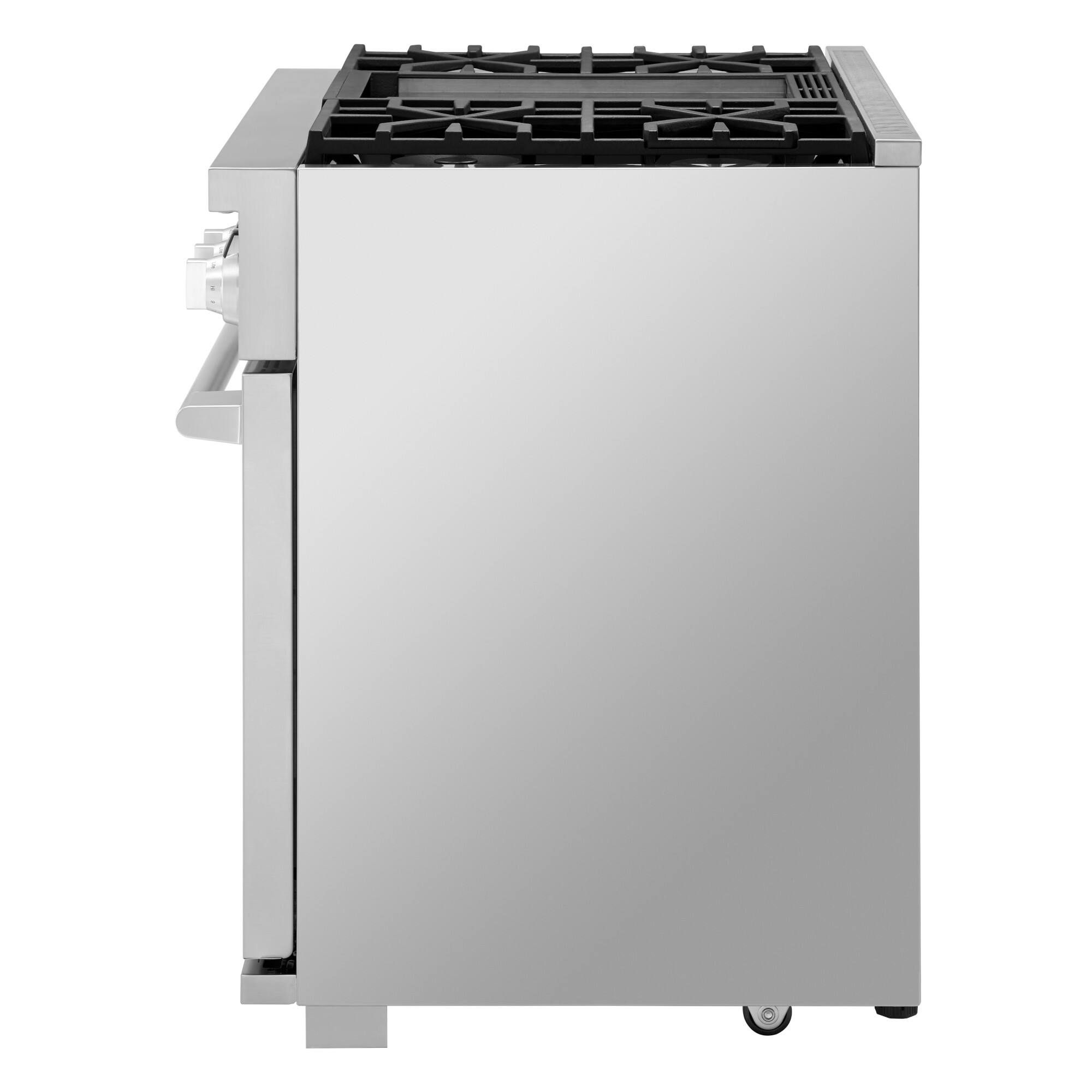 Alt View 15. SKS - 36-inch 6.3 Cu. Ft. Freestanding Gas Convection Range with Smart Knobs and Griddle, 4 Burners - Stainless Steel.