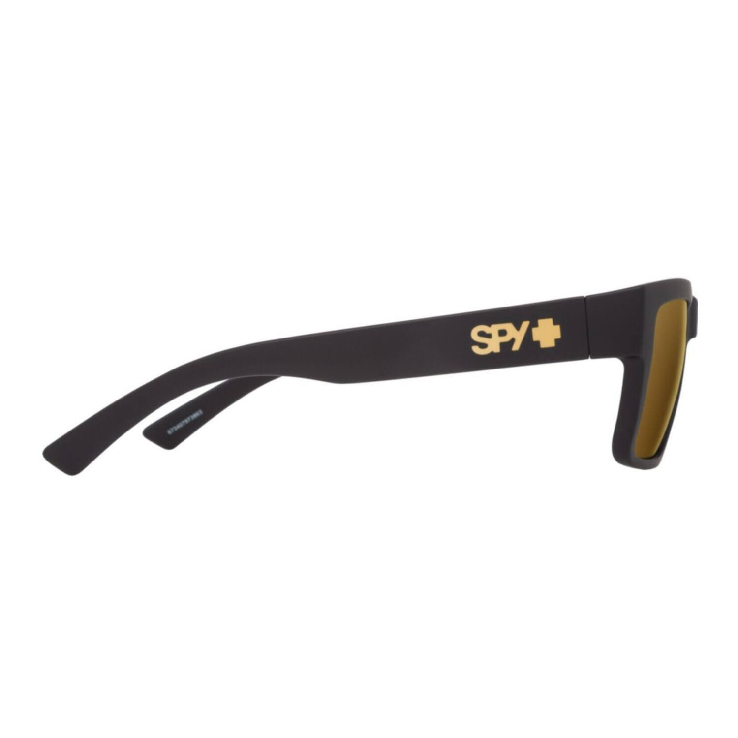 Angle. Spy Optic - Spy Optic Montana Sunglasses with Black Soft Matte Frame and HD Plus Bronze Lens - Black/Gold.