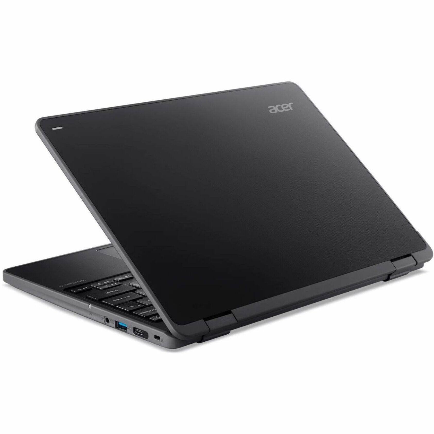 Alt View 11. Acer - TravelMate B3 Spin 12 TMB312R-31 2-in-1 12.2" IPS LCD 1920 x 1200 (WUXGA) Touch Screen Laptop - Intel N-Series -128 eMMC - Black.