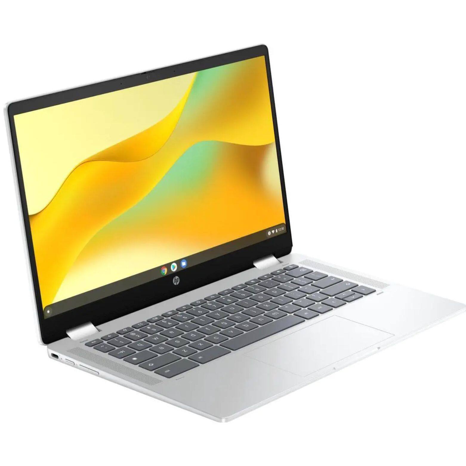 Alt View 1. HP - Chromebook x360 14bt-cd000 14" Intel Processor N200 3.2 GHz up to 3.7 GHz 4GB RAM 64GB SSD ChromeOS - Silver.