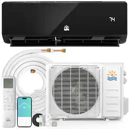 Etust - 12000 BTU Mini Split AC Heating System, 20 SEER2 115V Air Conditioner with WiFi Control, Up to 750 Sq.Ft - Black