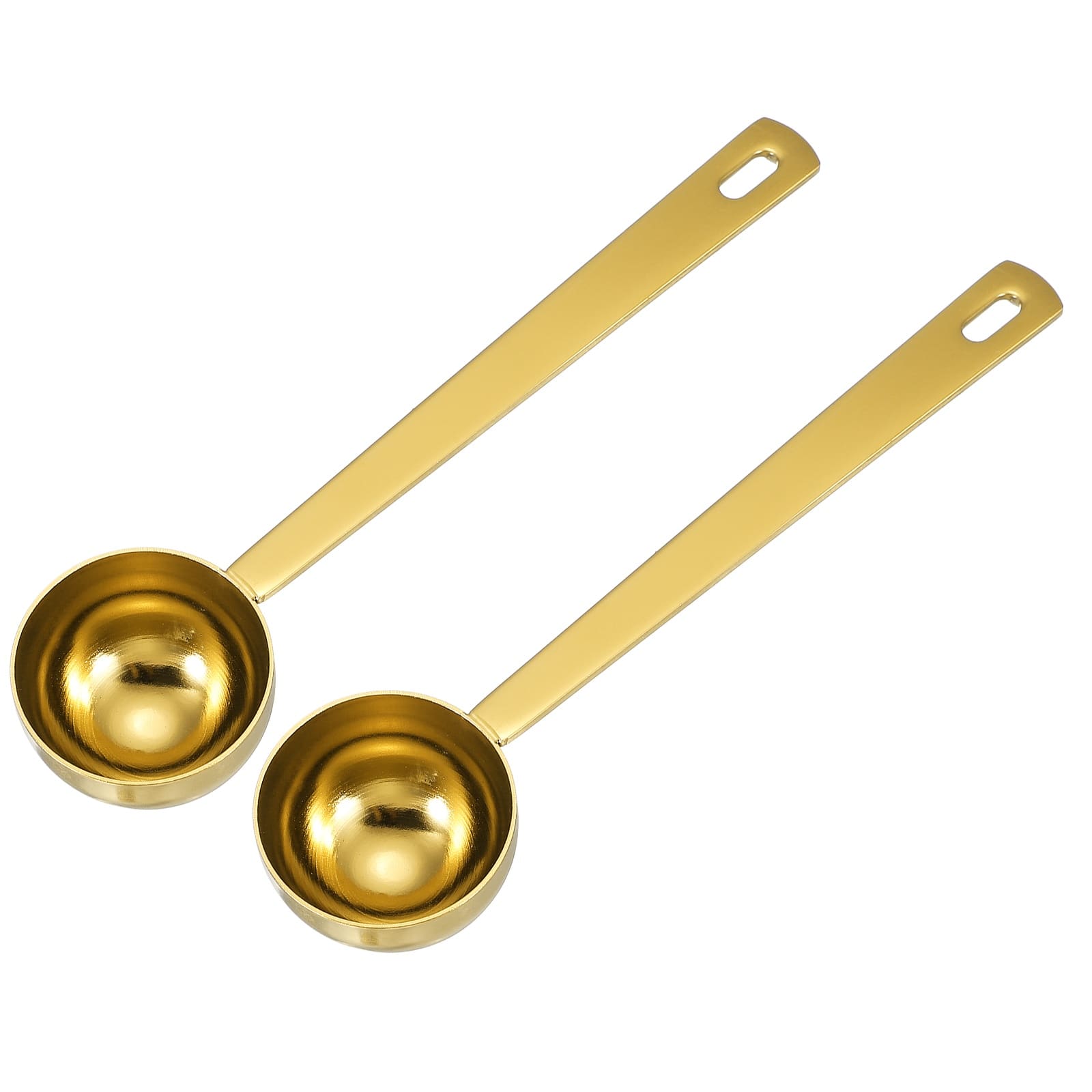 Unique Bargains - 2pcs Measuring Spoon, 15ml Long Handle Table Scoop Teaspoon for Coffee Tea Sugar Cooking Baking - Gold price history on PriceWatchPro