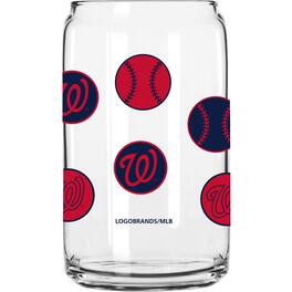 Logo Brands - Washington Nationals 16oz. Smiley Can Glass - Multicolor