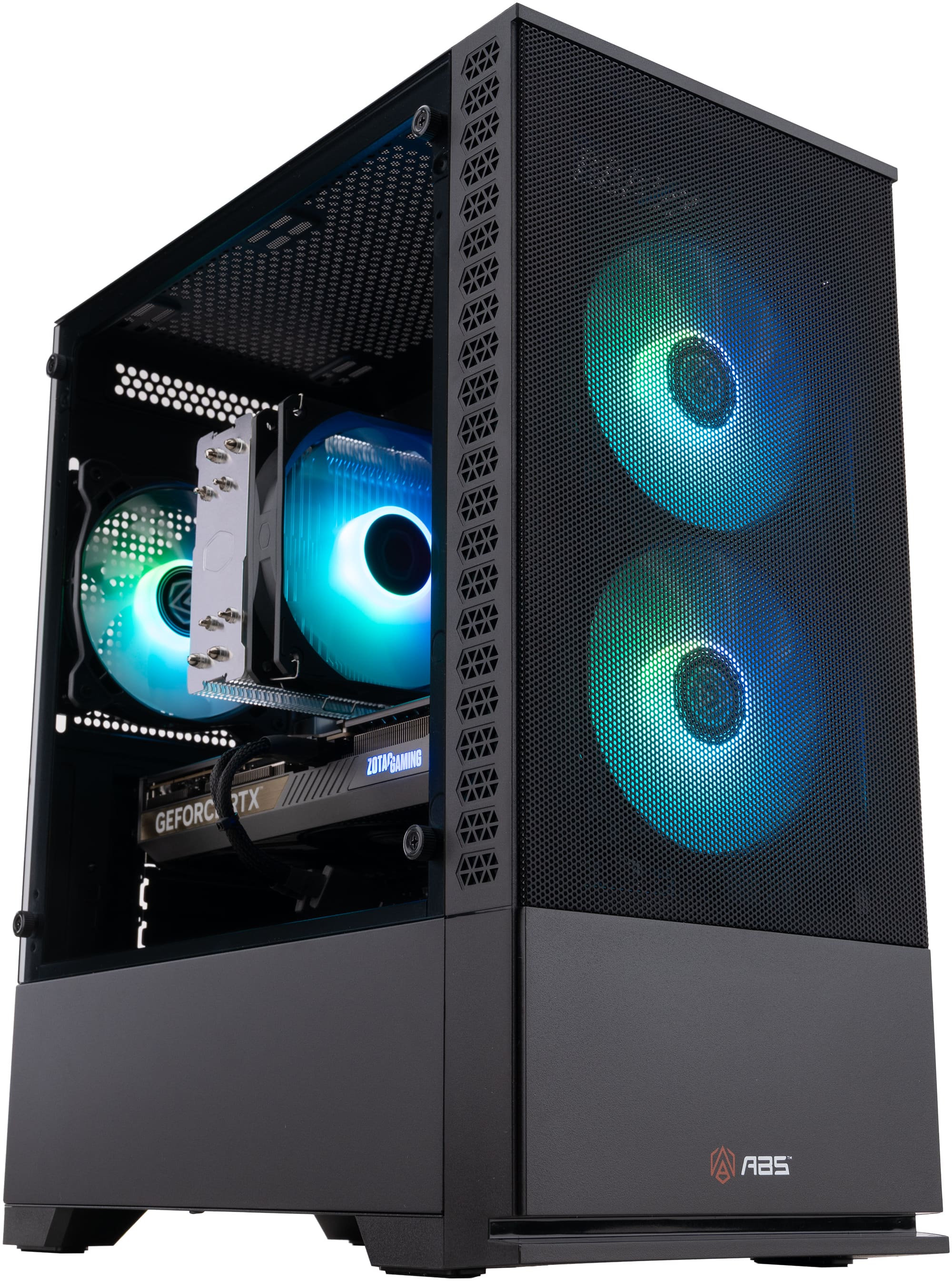 ADVANCED BATTLESTATIONS - ABS Cyclone Aqua Gaming PC - Windows 11 - Intel Core Ultra 7 265KF - GeForce RTX 5070 - 32GB DDR5 - 2TB - Black