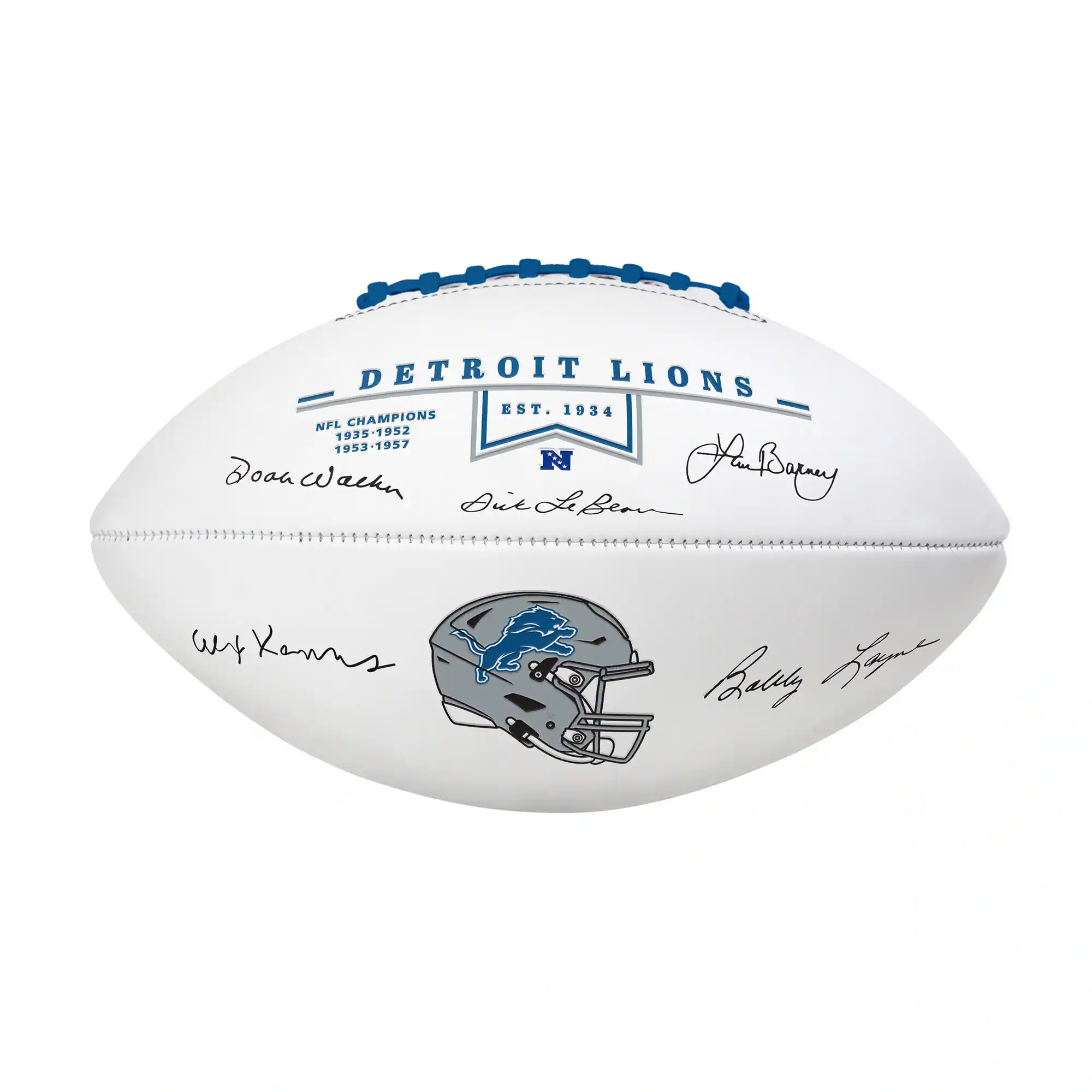 DETROIT LIONS  
EST. 1934  
NFL CHAMPIONS  
1935  
1935-1952  
1953-1957  

Doak Walker  
Duke Slater  
Walter Payton  
Buddy Ryan  
Art Barry