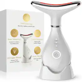 Lovery - LED Light Based Multifunctional Face & Neck Beauty Massager Wand with EMS Technology - White