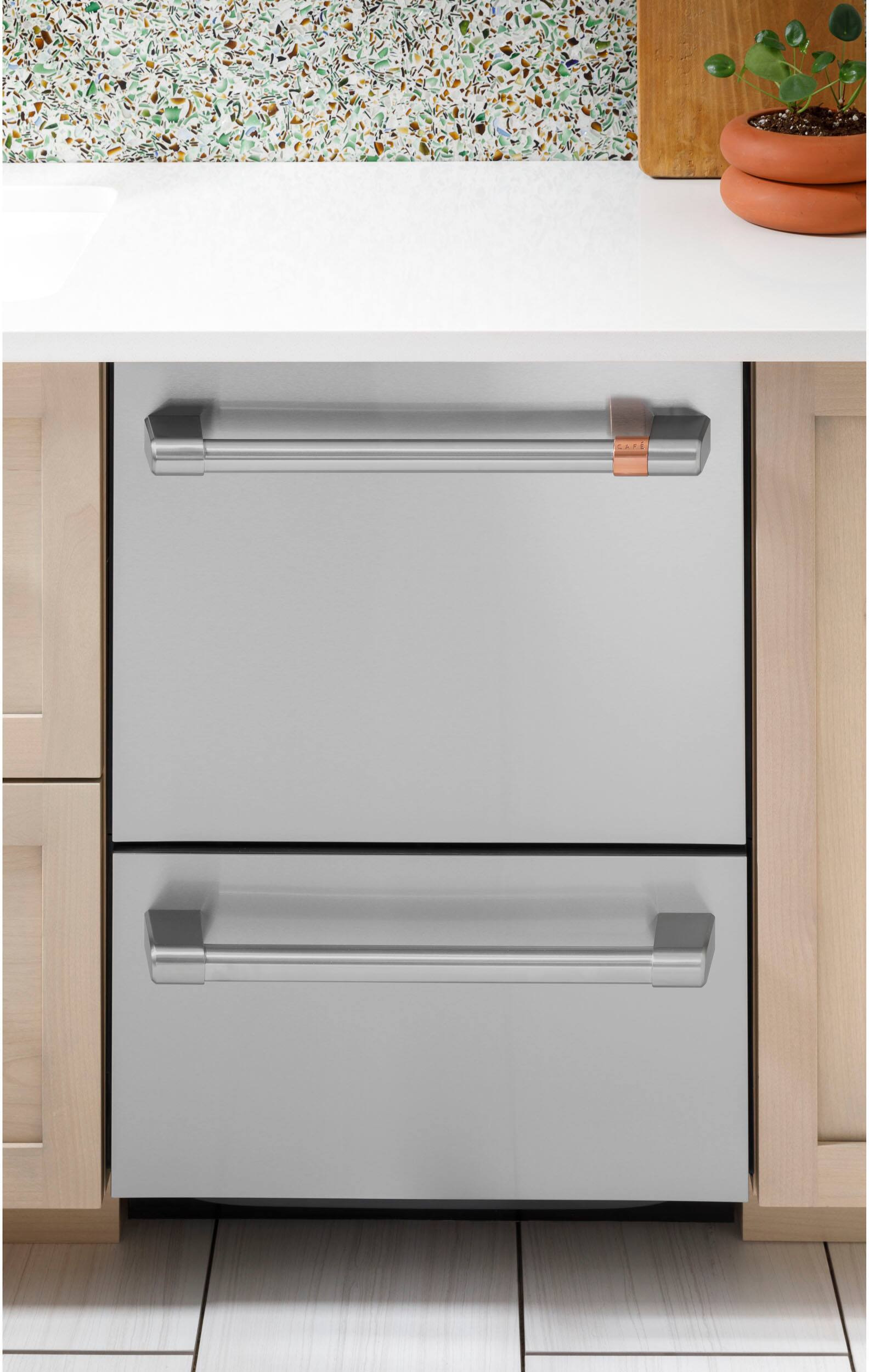 Alt View 25. Café - 24" Top Control Built-In Double Drawer Dishwasher, Customizable - Stainless Steel.