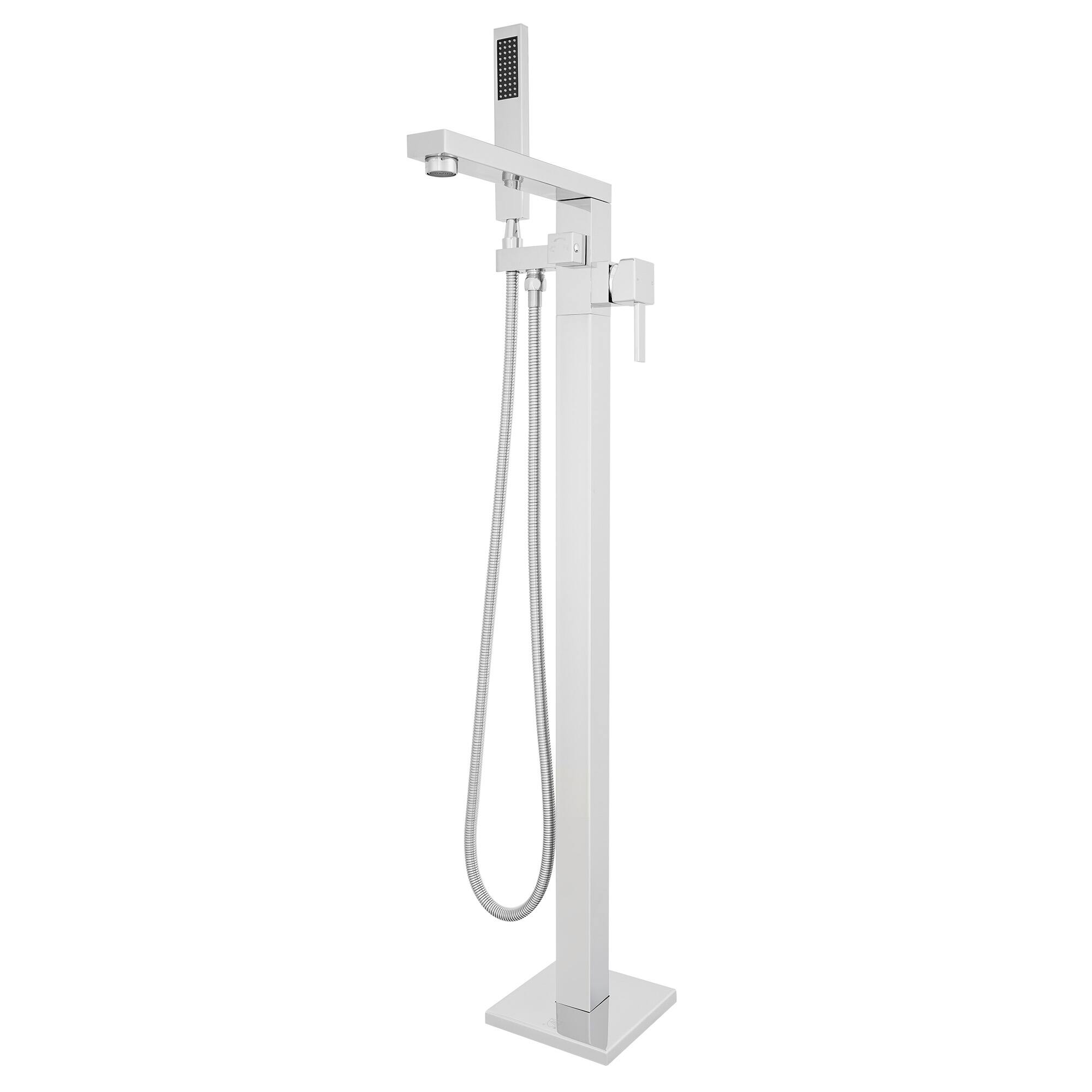 Front. Akicon - Akicon 360° Swivel Tub Filler High Flow Freestanding Bathtub Faucet with Handheld Shower in Chrome - Chrome.