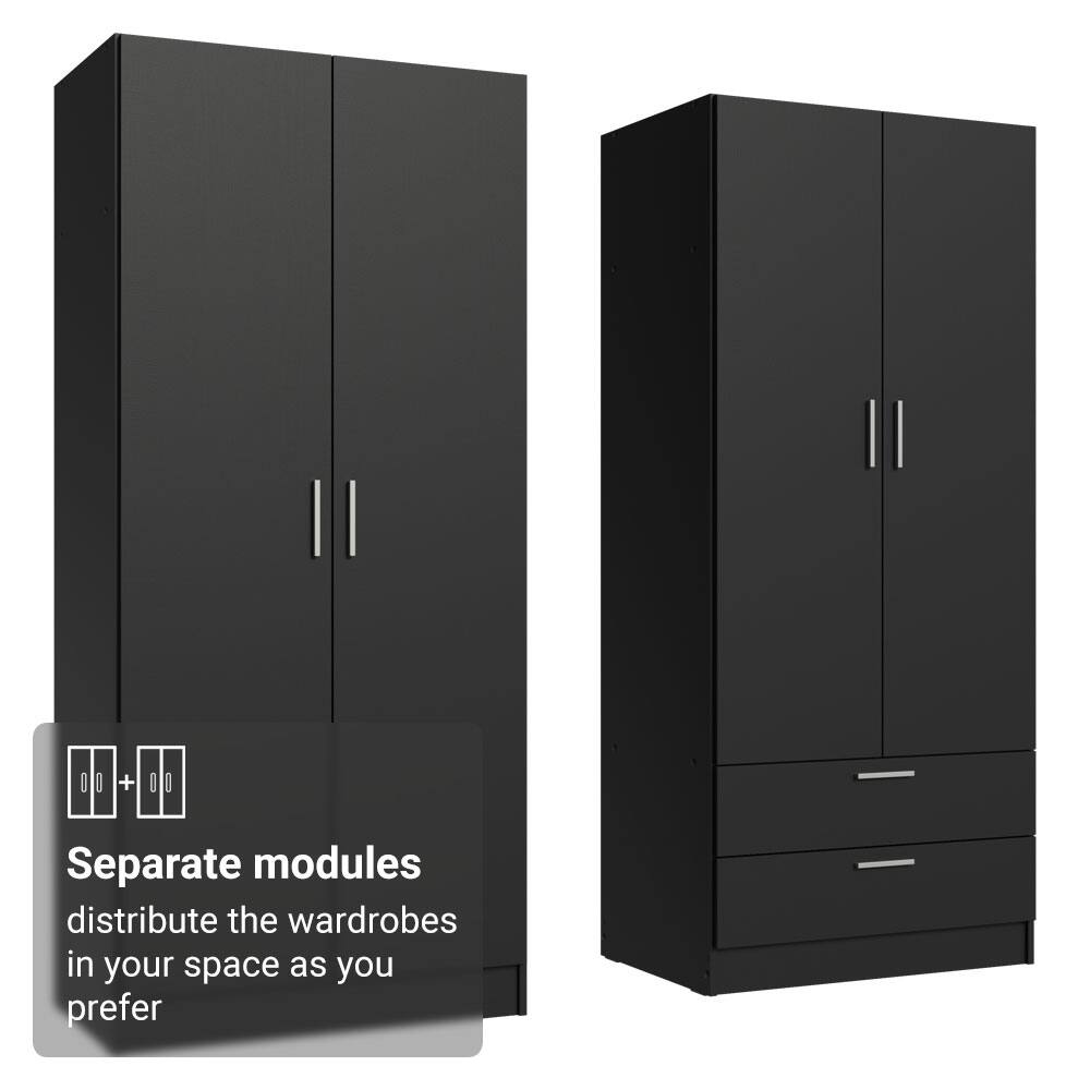 Separate modules distribute the wardrobes in your space as you prefer