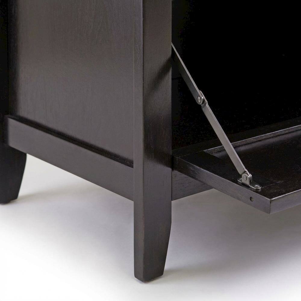 Back. FurniFact - Dark Espresso TV Stand with Solid Wood Construction and Transitional Style - Espresso.