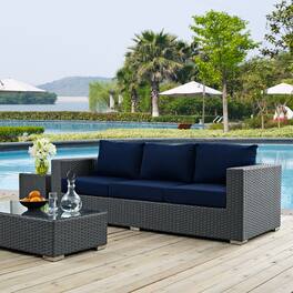 Sojourn Outdoor Patio Sunbrella® Sofa by Modway - Canvas Navy