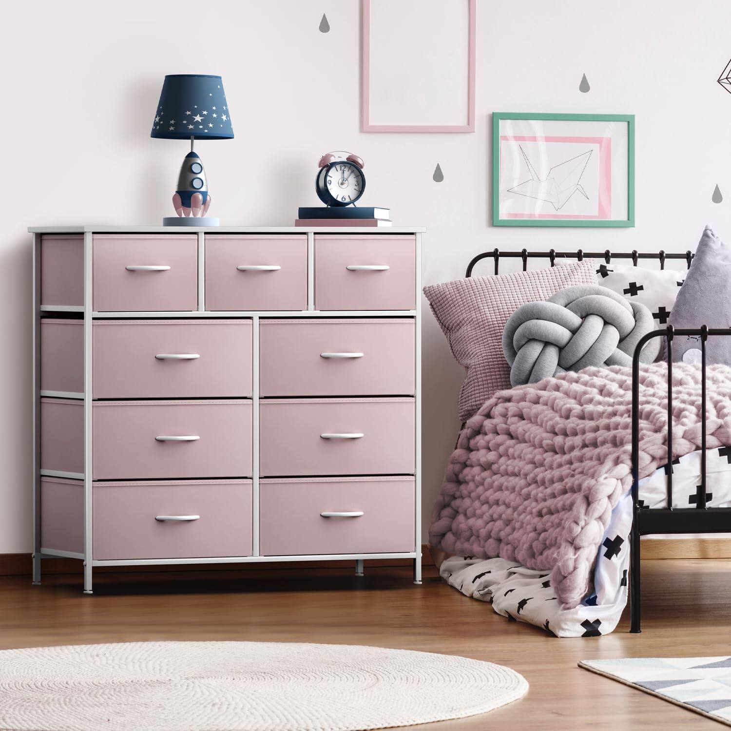 Alt View 1. Sorbus - Sorbus Kids Dresser with 9 Drawers, Furniture Storage Chest Tower Unit for Bedroom, Hallway, Closet - Pink.