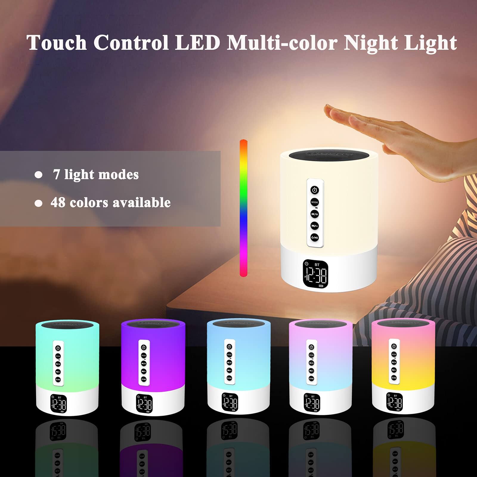 Touch Control LED Multi-color Night Light

- 7 light modes
- 48 colors available