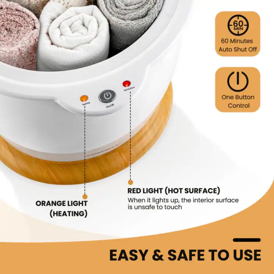 LUCKY ONE Freestanding Bathroom Towel Warmer Bucket with Auto Shut Off ...