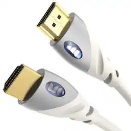 Monster - HDMI Cable 4k Ultra HD with Ethernet - Corrosion-Resistant 24k Rose Gold Contacts - HDMI Cable - 6 FT - White