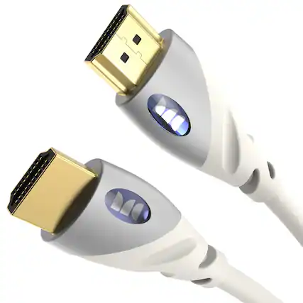 Front. Monster - HDMI Cable 4k Ultra HD with Ethernet - HDMI Cable for PS3 and Computer Monitor - 4 FT - White.