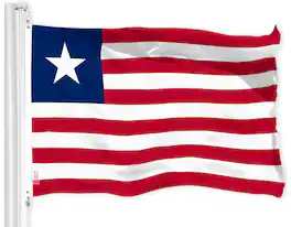 G128 - Liberia Flag 3x5 ft, 150D Printed Polyester with Brass Grommets - Assorted Colors