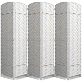 Sorbus - 6 Panel Room Divider 6 ft. Tall - Privacy Screen, Extra Wide Double Hinged Panels, Mesh Hand-Woven Design - White