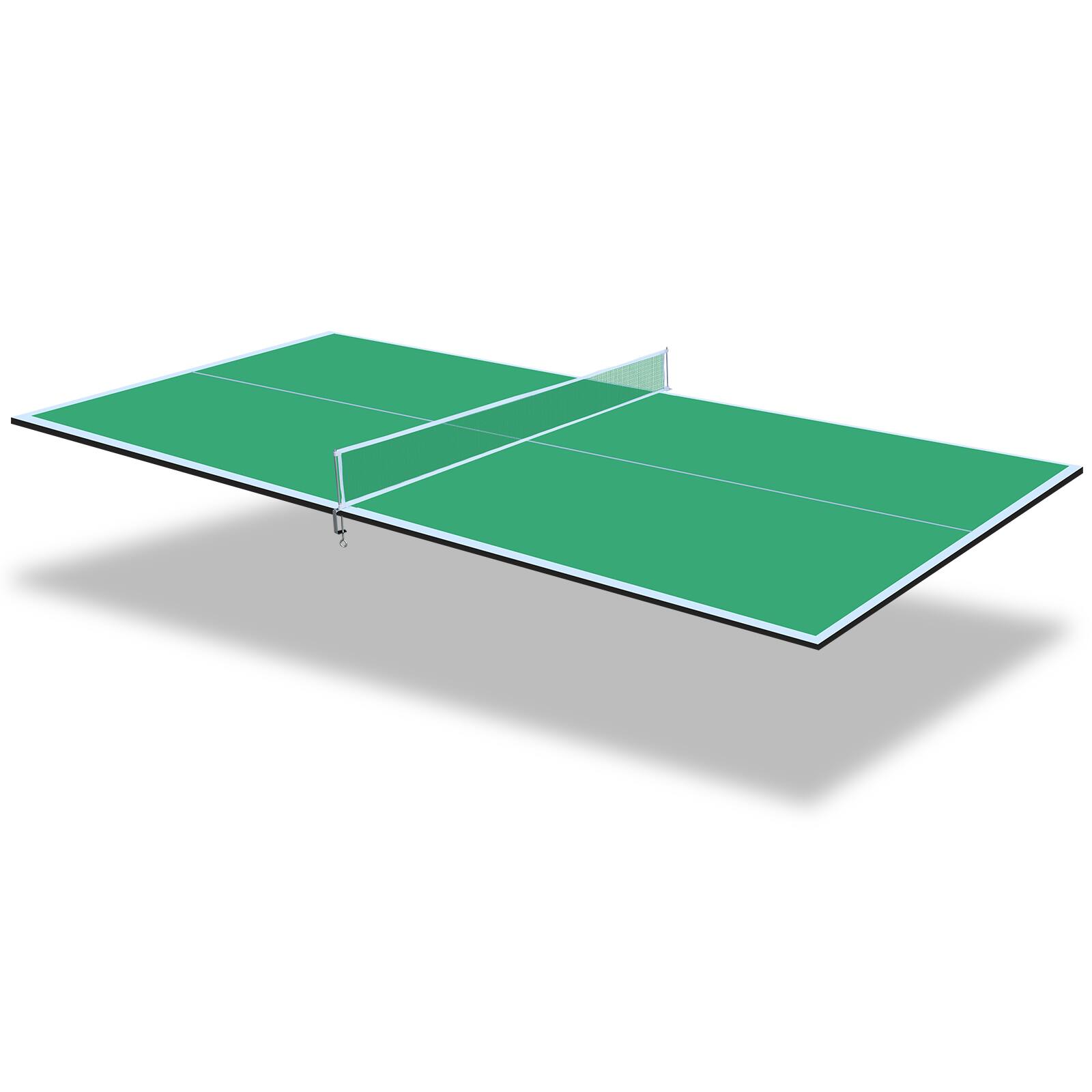Angle. APRILSOUL - 8FT Green Mid-Size Ping Pong Conversion Top Foldable and Portable Table Tennis Table Top for Indoor Games - Green.
