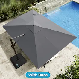 Crestlive Products - 12ft Aluminum Slide-tilt Cantilever Patio Umbrella with 350lbs Base - Dark Gray