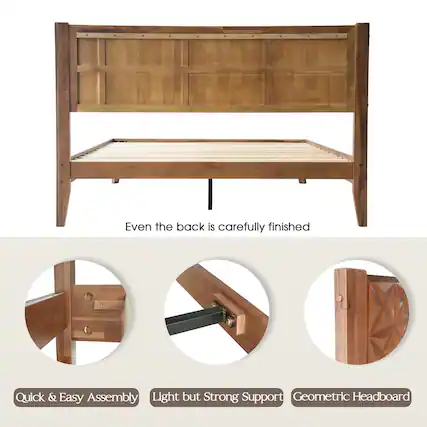 Even the back is carefully finished
Quick & Easy Assembly
Light but Strong Support
Geometric Headboard