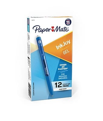 Paper Mate - InkJoy Retractable Gel Pen, Fine Point, 0.5mm, Ink, Dozen (1951722) - Blue price history on PriceWatchPro
